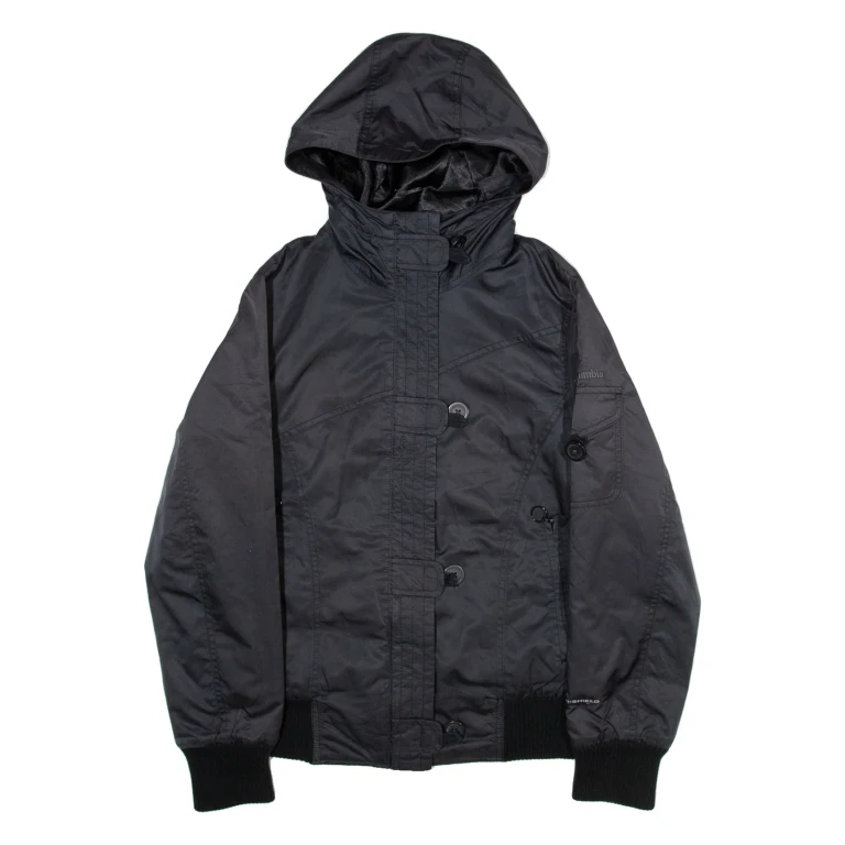 COLUMBIA Insulated Womens Jacket Black Hooded S