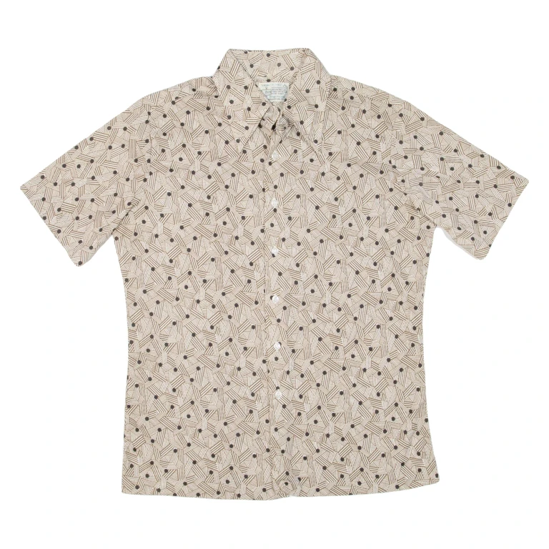 Mens Shirt Brown Crazy Pattern L