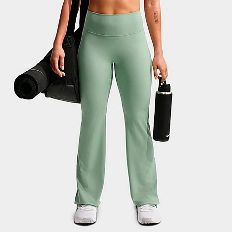 Nike Women's Zenvy Seamless Front High-Waisted Flared Leggings in Steam/White Size: XXS