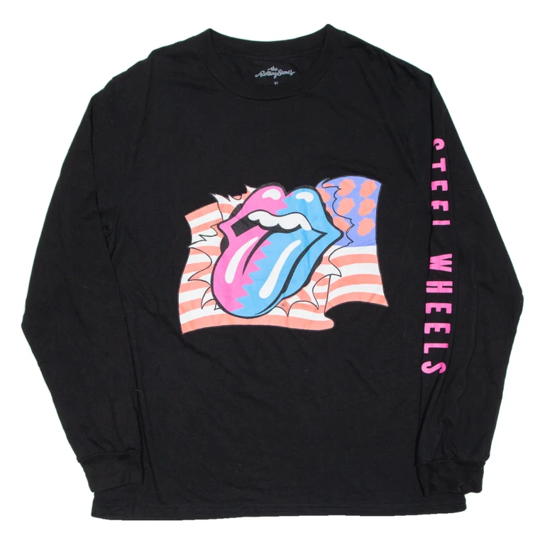 The Rolling Stones Womens Band T-Shirt Black Long Sleeve XL