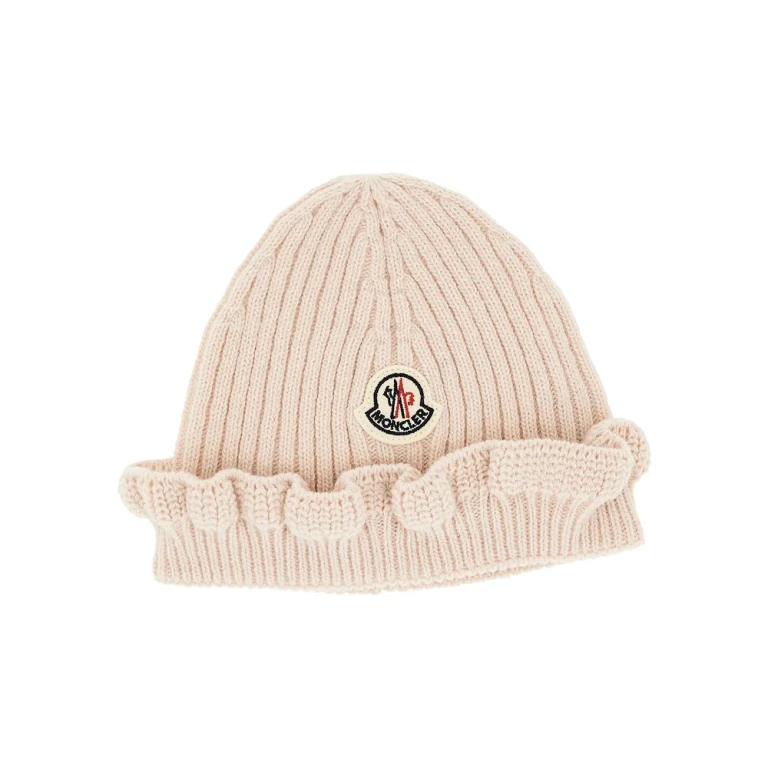 Ruffled wool and cachemire beanie hat Kids XXXS