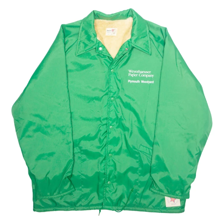 PRO FIT Mens Jacket Green Nylon USA L