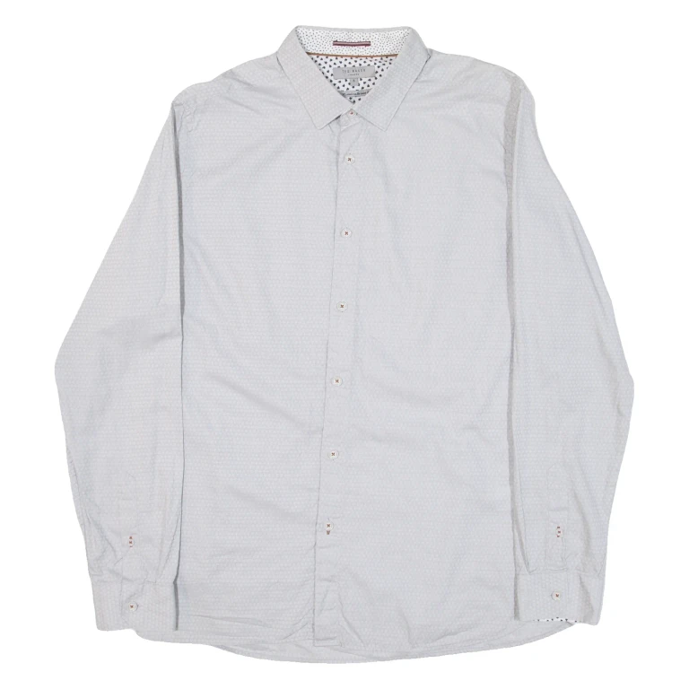 TED BAKER Mens Shirt Grey Long Sleeve M