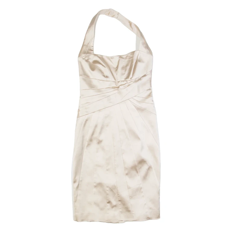 KAREN MILLEN Womens Bodycon Dress Silver Sleeveless Knee Length UK 12