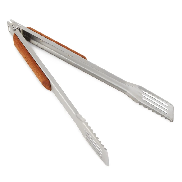 Stainless Steel 16.25" BBQ Tongs with Wooden Handle