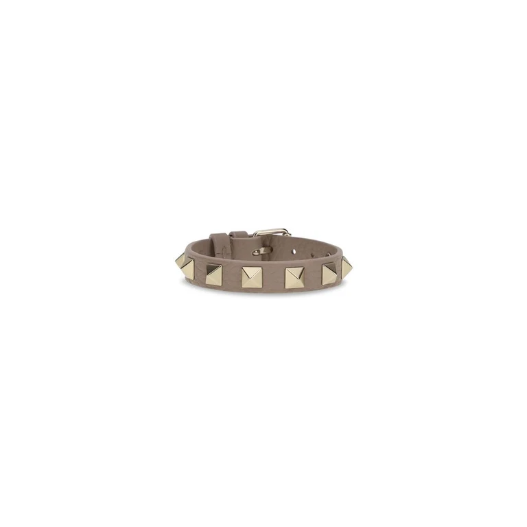 Valentino Garavani Gray Calf Leather Bos Taurus Bracelet - Women
