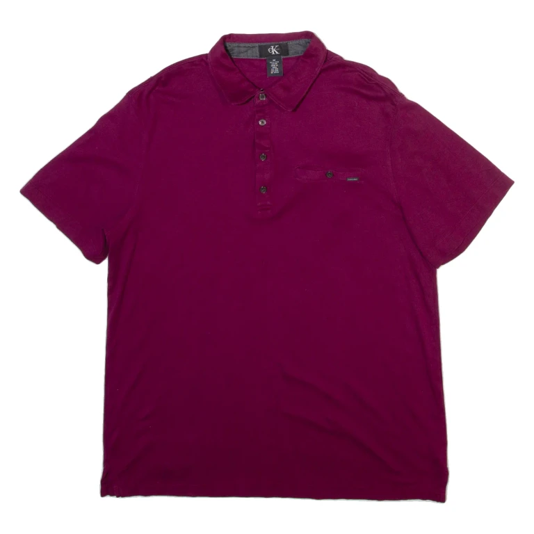 CALVIN KLEIN Mens Polo Shirt Maroon M