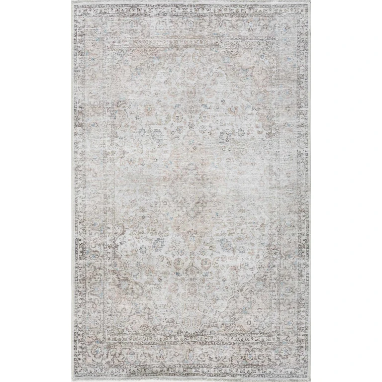Cream Holi-2301 Washable Area Rug