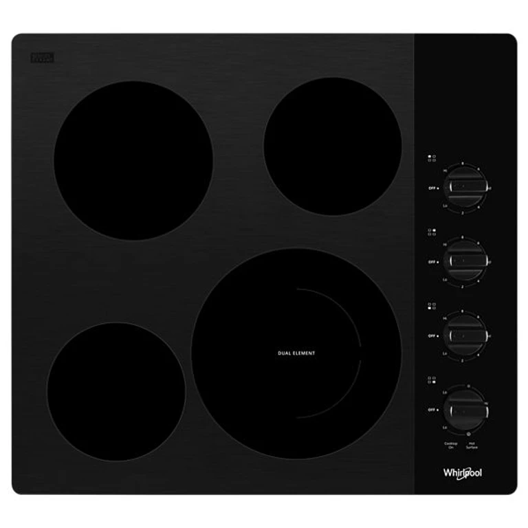 24 in. Compact Electric Ceramic Glass Cooktop in Black