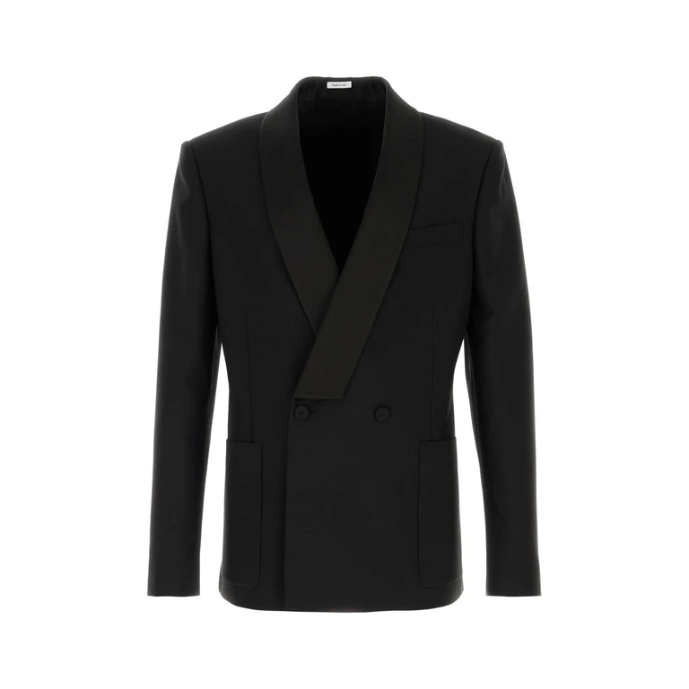 Alexander McQueen Black Wool Blend Blazer Giacche E Gilet - Men