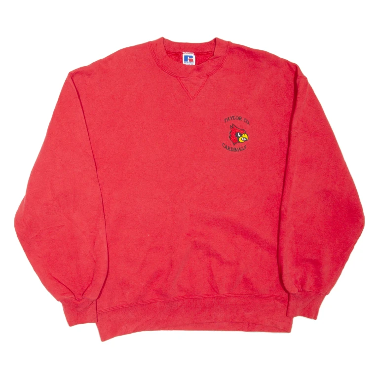 RUSSELL ATHLETIC Taylor Co. Cardinals Mens Sweatshirt Red USA L