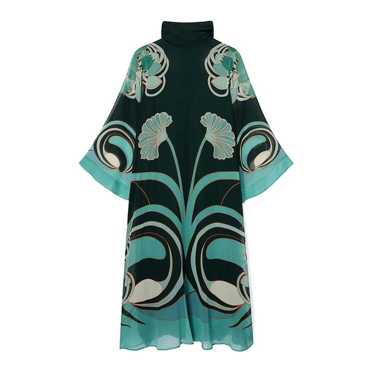 La DoubleJ Robe Au Genou - Vert (DRE0788SIL028BTU01GR03)