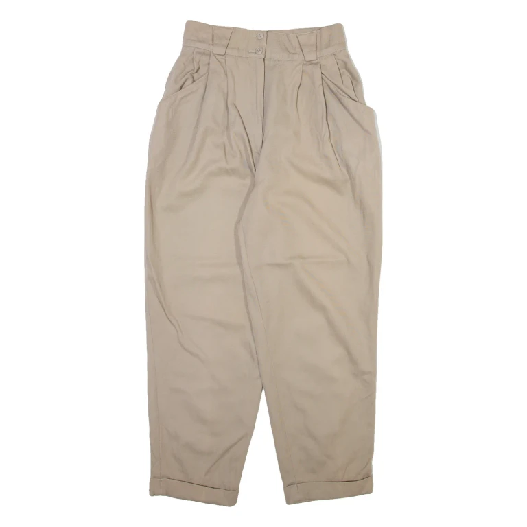 SYNONYME Womens Trousers Beige Relaxed Tapered Wool W25 L25