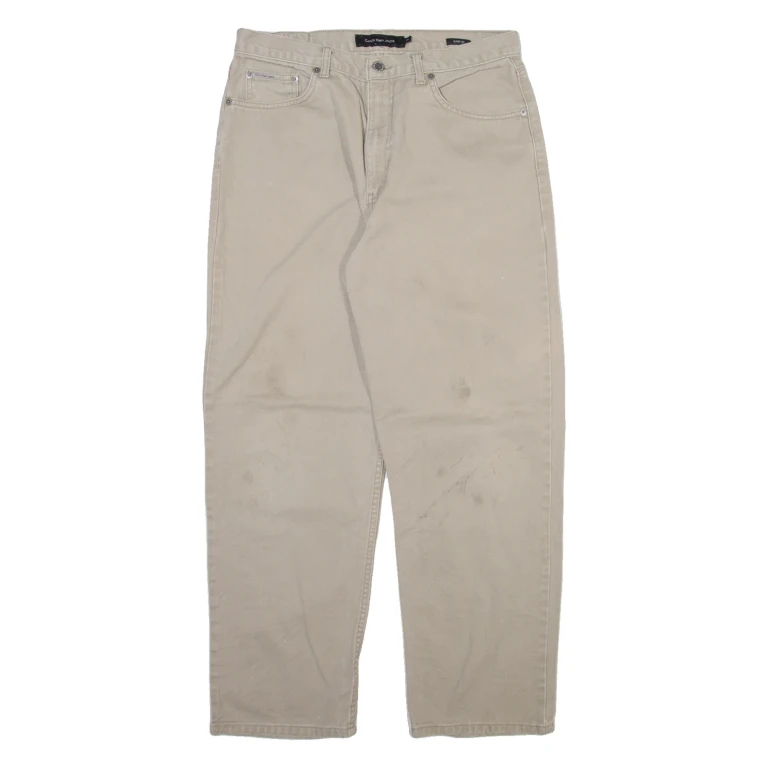 CALVIN KLEIN JEANS Mens Trousers Beige Relaxed Straight W32 L28