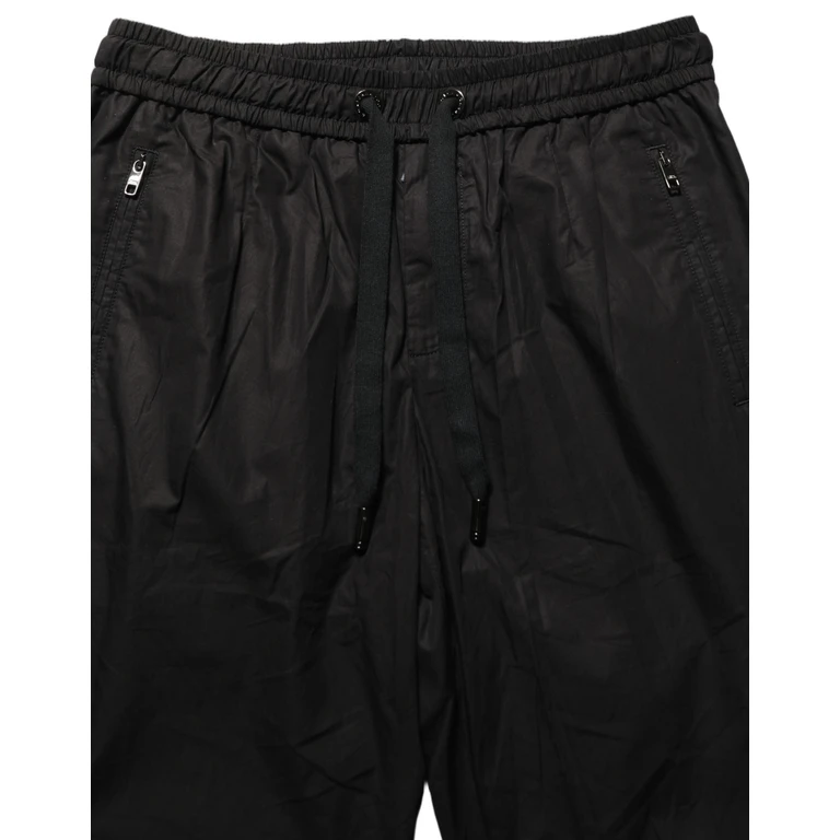 Dolce & Gabbana Black Cotton Mid Waist Jogger Sweatpants Pants - Men