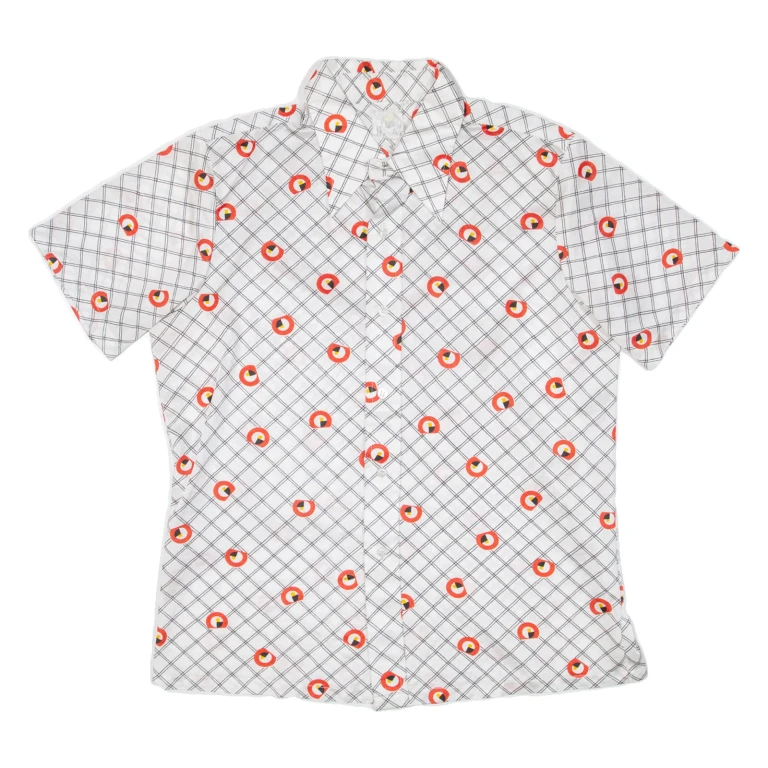 HAWAI Mens Shirt White Crazy Pattern M