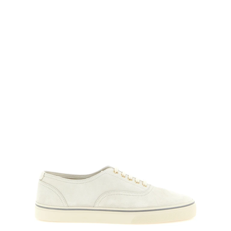 Beige Calfskin Low Top Sneakers - Men