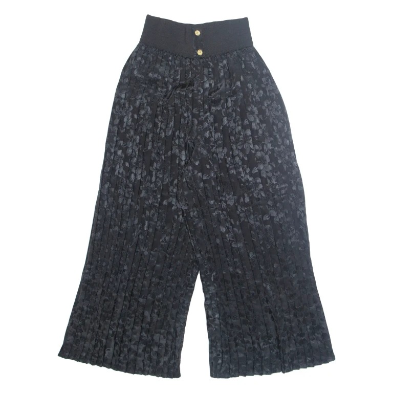 Womens Trousers Black Regular Wide-Leg W24 L23