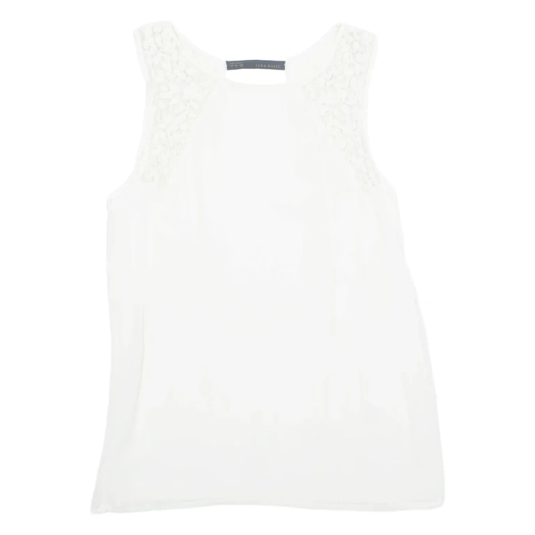 ZARA Womens Vest White Sleeveless S