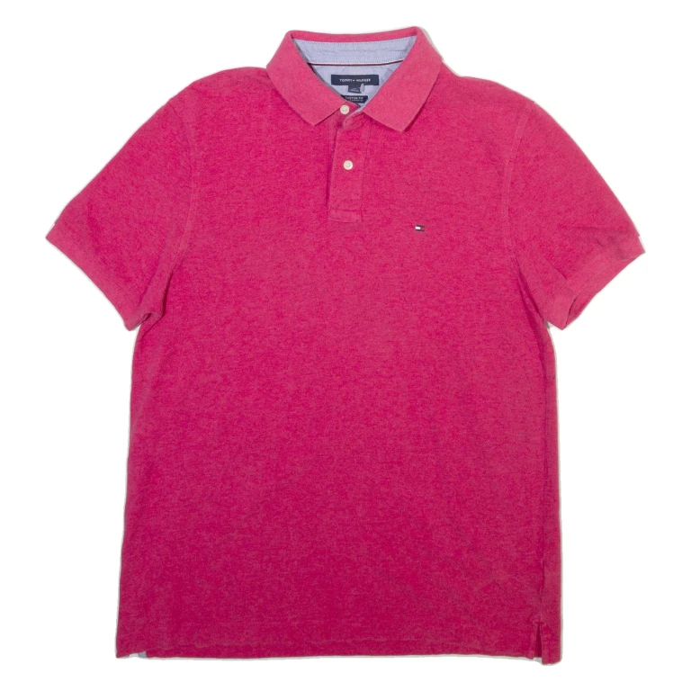 TOMMY HILFIGER Mens Polo Shirt Pink L