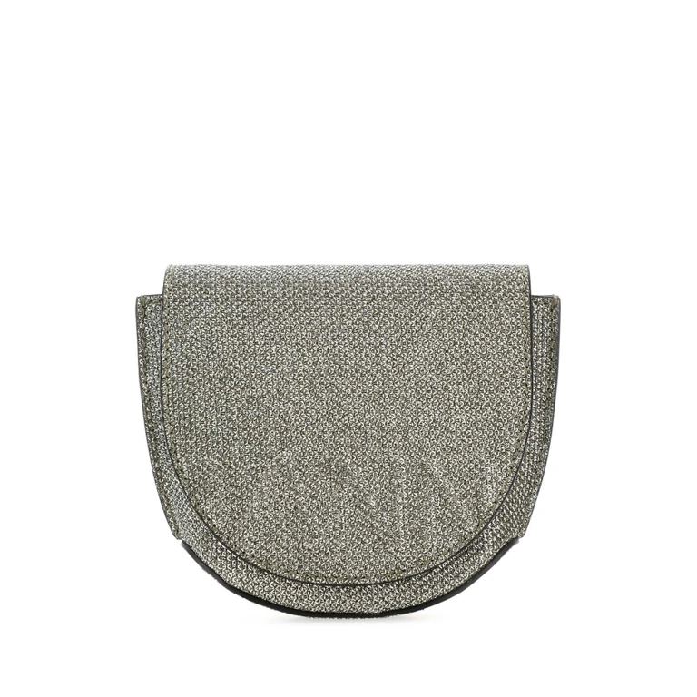 Ganni Silver Polyester Nano Banner Crossbody Bag