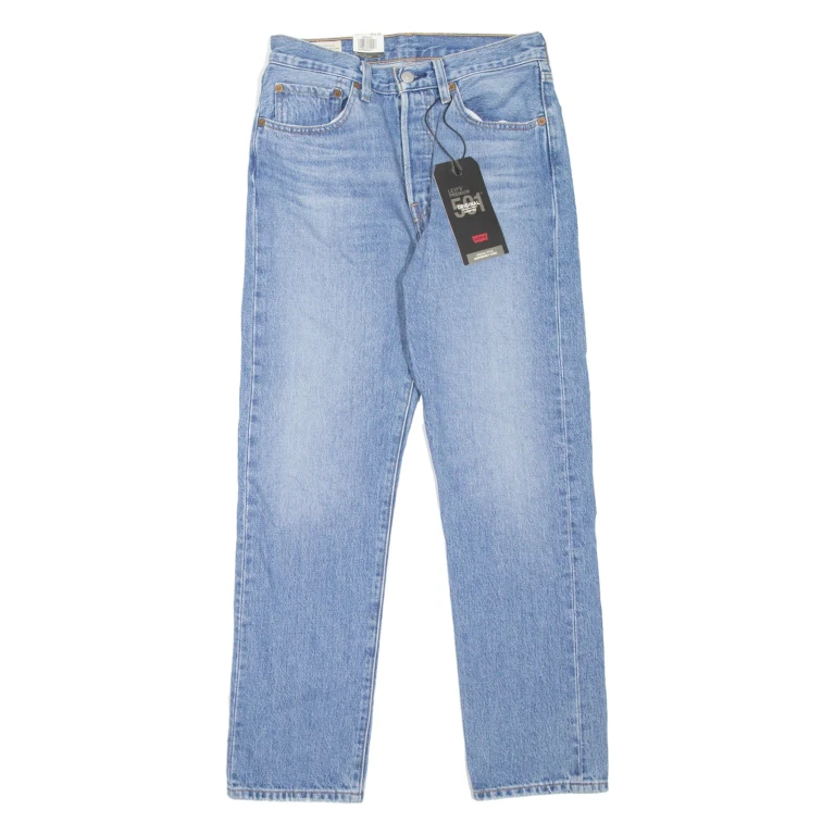LEVI'S 501 BIG E Jeans Cropped Mens Blue Regular Straight Stone Wash W26 L28