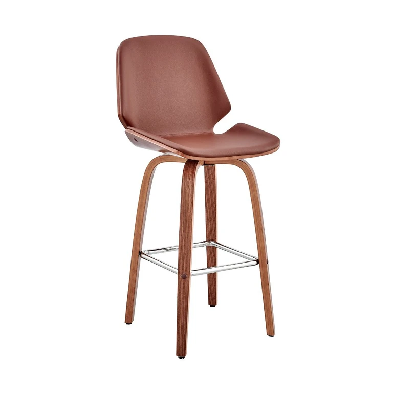 Arabela Brown and Walnut Swivel Counter Height Stool