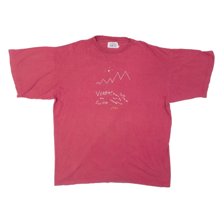 DAVIS Mens T-Shirt Red XL