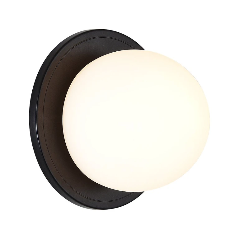 Sybil Round Black Wall Sconce