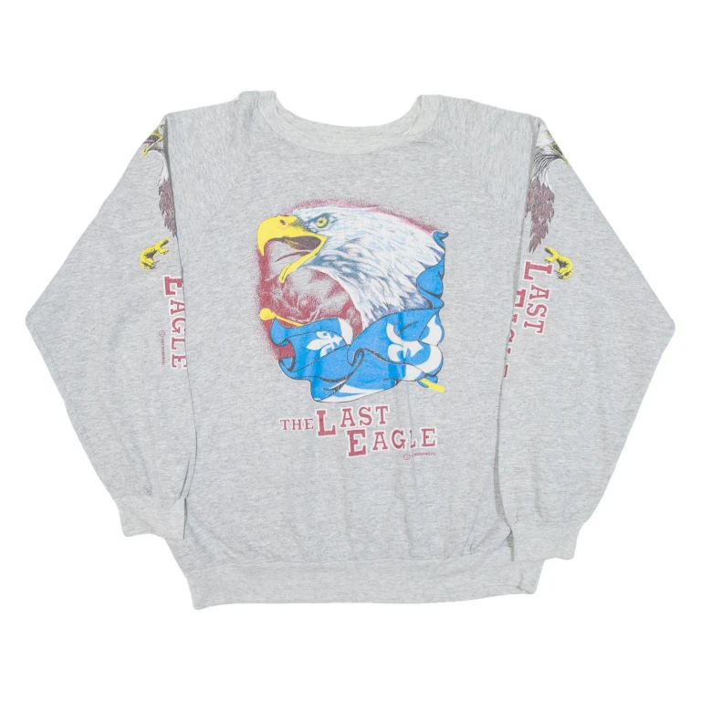 The Last Eagle Mens Sweatshirt Grey 90s USA L