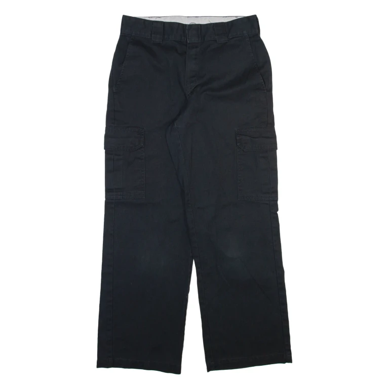 DICKIES Cargo Mens Trousers Black Relaxed Straight W30 L28