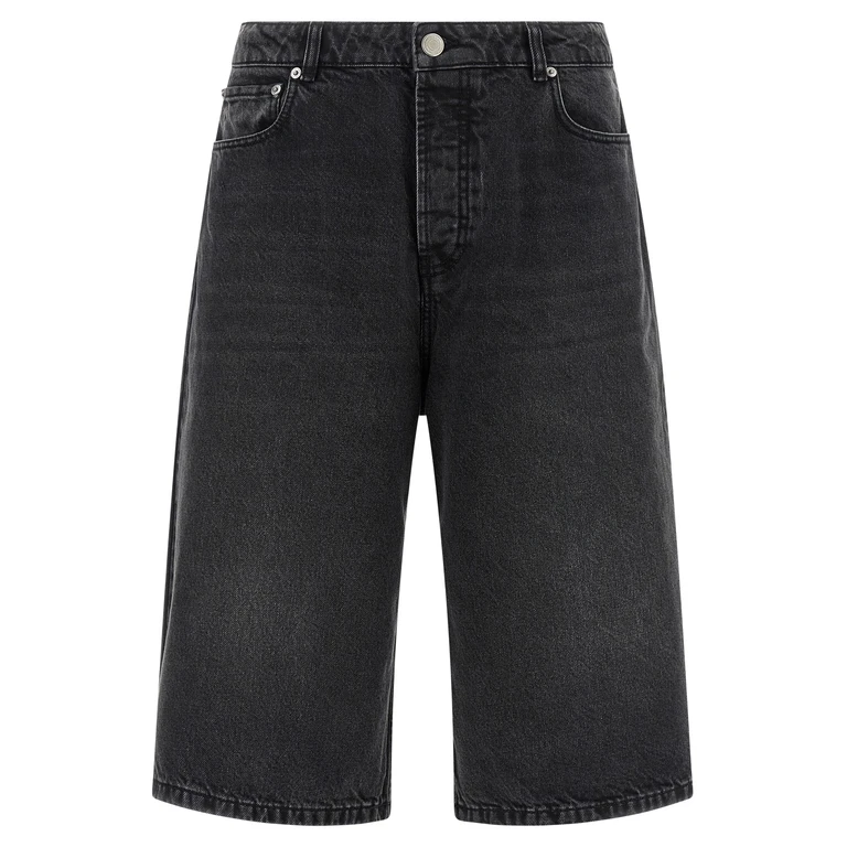AMI Paris Black Cotton Bermuda Shorts - Men