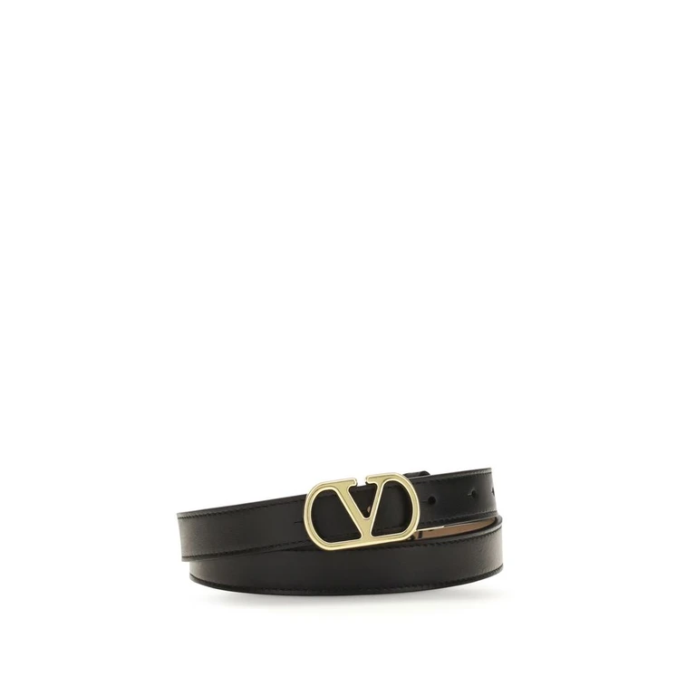 Valentino Garavani Black Calf Leather Bos Taurus Regular Belt - Women