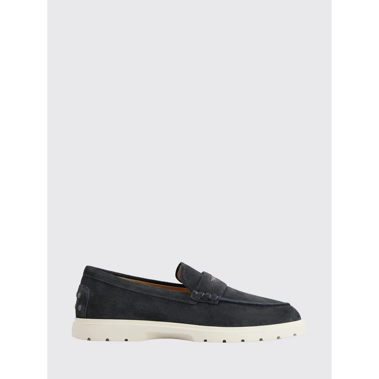 TOD'S Suede Leather Loafers with Strap and Engraved Logo (XXM59K0IX80M8WU801)