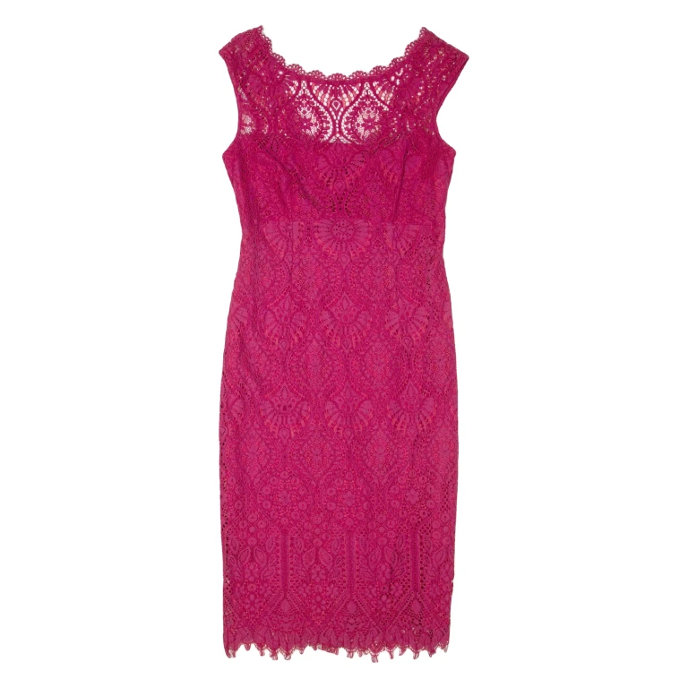 MONSOON Womens Pencil Dress Pink Viscose Sleeveless Knee Length UK 8
