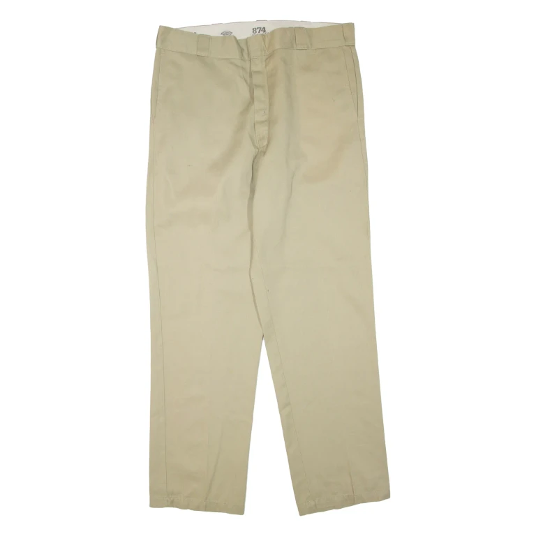 DICKIES Mens Trousers Beige Regular Straight W36 L33