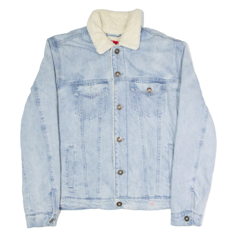 GUESS Mens Denim Jacket Blue M