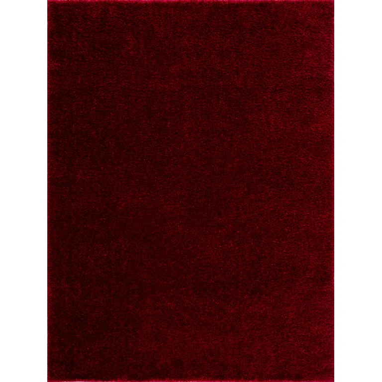 Heavenly Solid Red Plush Rug - Clearance