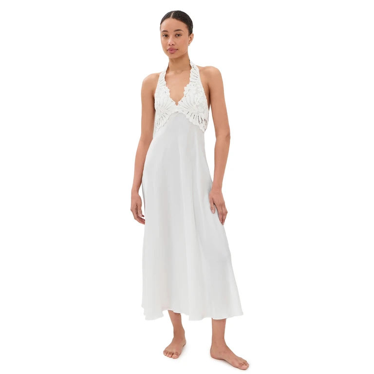 Free People Petal Party Midi Dress Clean Ivory L