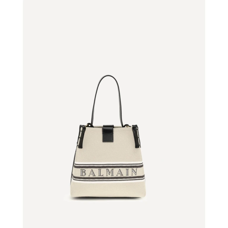 BALMAIN リリース バケットバッグ（キャンバス＆レザー）