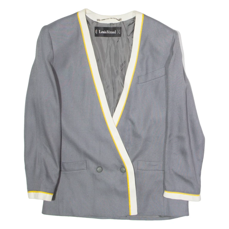 LOUIS FERAUD Womens Blazer Jacket Grey Viscose UK 12