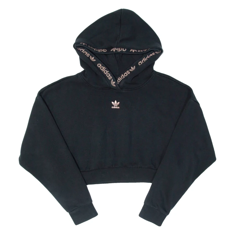 ADIDAS Cropped Womens Black Hoodie UK 6 (YY3-231024-6568)