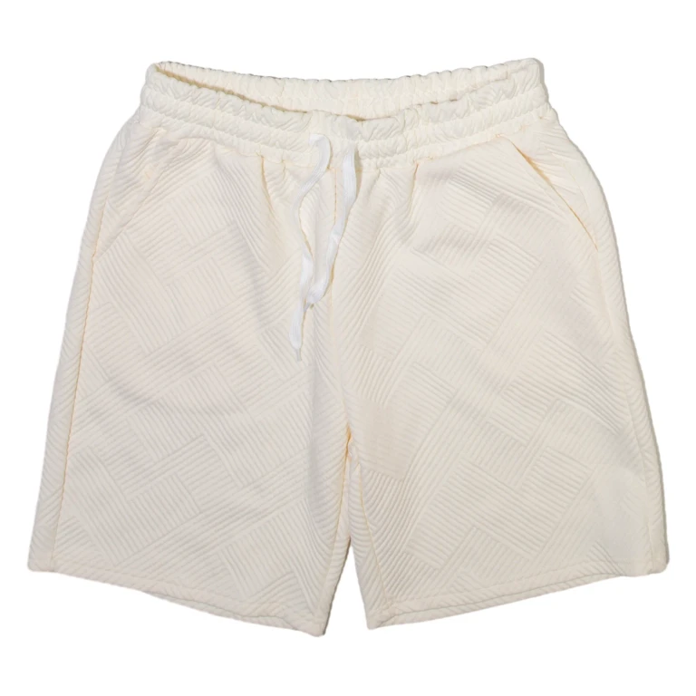 Mens Casual Shorts Cream Striped M W28