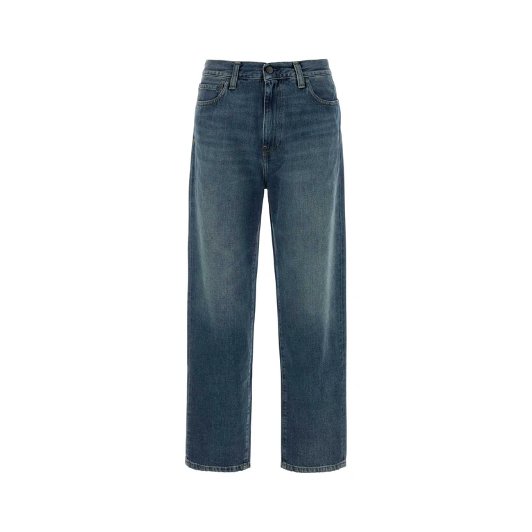 Carhartt Wip Denim Aaron Pant Bluedarkusedwash Exterior: Cotton Pantaloni - Men