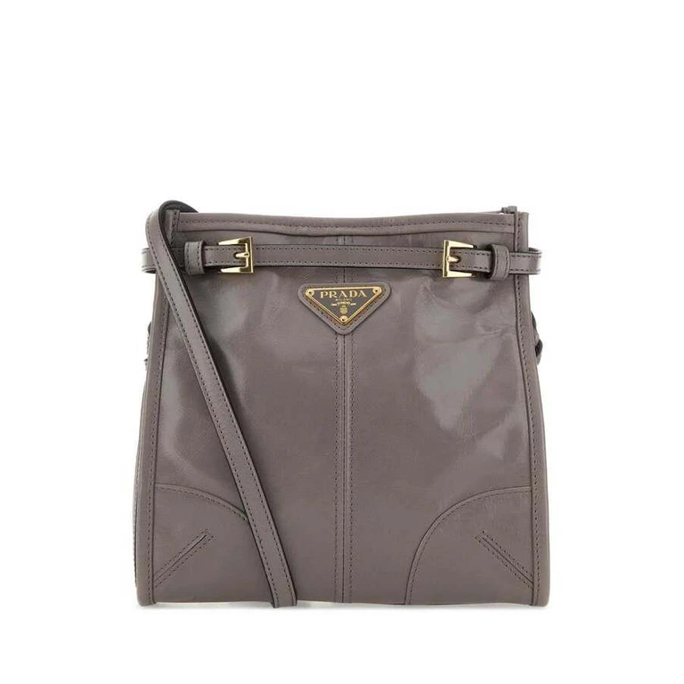Dove Grey Leather Mini Prada Bonnie Crossbody Bag Peltro N Borse A Tracolla