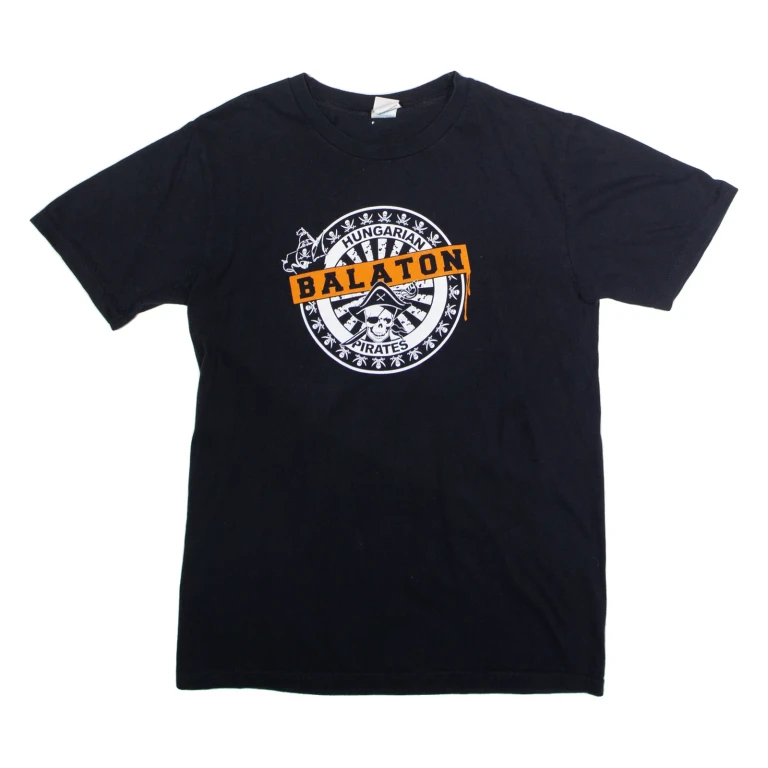 GILDAN Hungarian Balaton Pirates Mens T-Shirt Black Crew Neck M