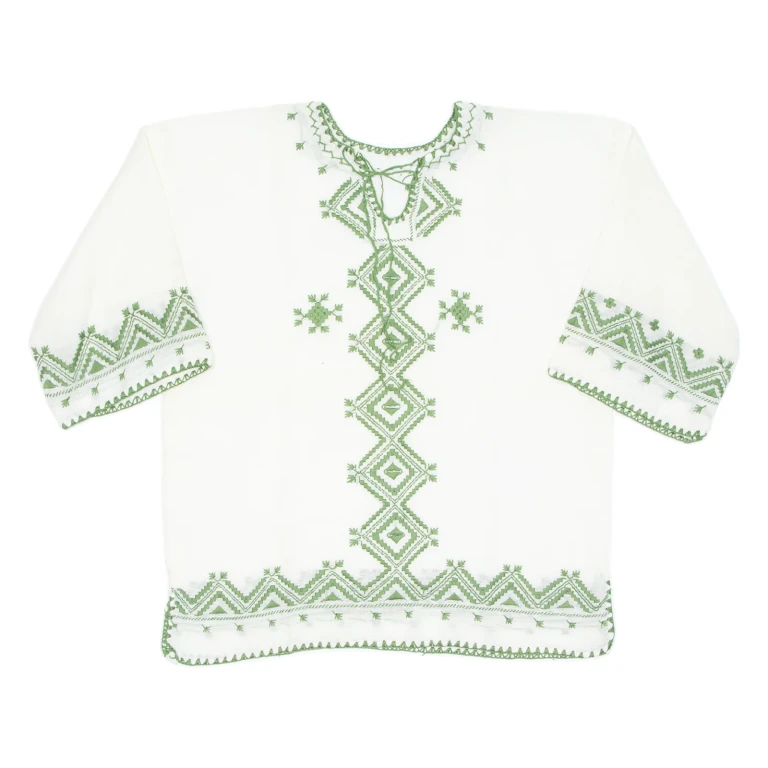 Sheer Womens Printed Top Green 3/4 Sleeve Crazy Pattern M