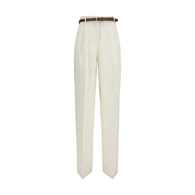 Max Mara Beige Linen Casual Pants - Women