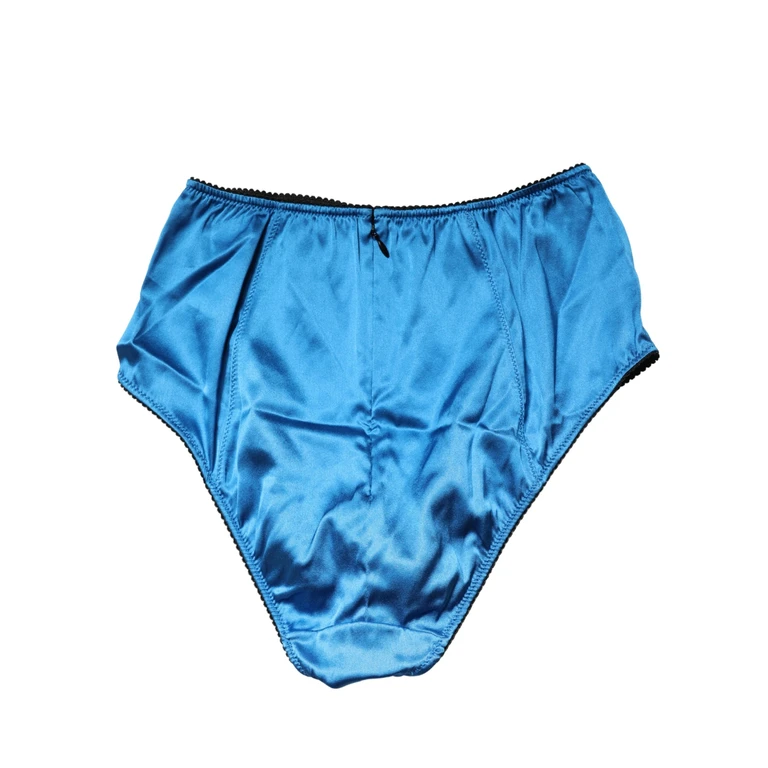 Dolce & Gabbana Blue Silk Blend High Waist Girdle Panty Underwear Elastane Clothing - Women