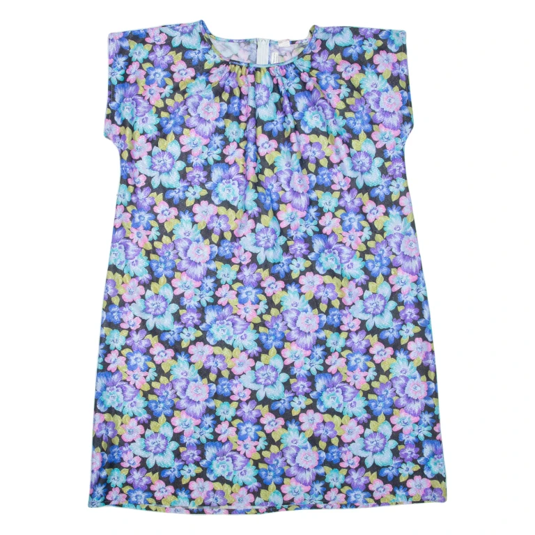 Womens Shift Dress Blue Floral Short Sleeve Knee Length XL
